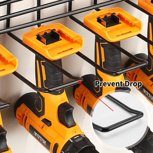 YueTong Power Tool Organizer for Tool Storage, Heavy Duty Wall Mount Rack with Shelf for Garage Organization (2 Pack)