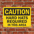 SmartSign "Caution - Hard Hats Required in This Area" Sign, 10" x 14" Plastic