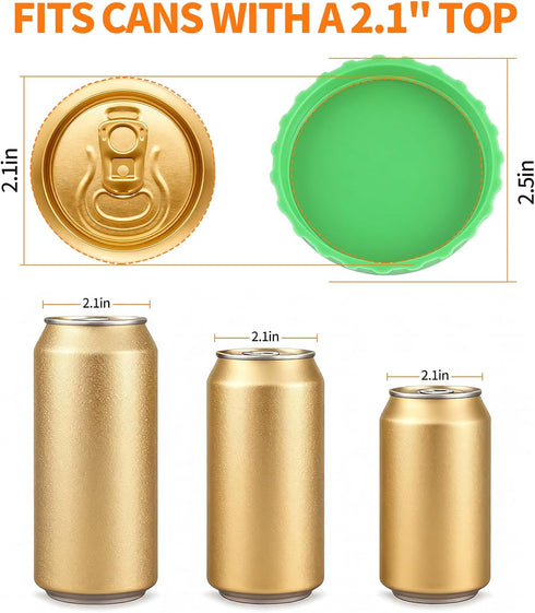 Creztail 6 Pack Soda Can Lids Reusable Silicone Can Covers, Pop Can Lids Fits Standard Cans, Soda Can Saver, Can