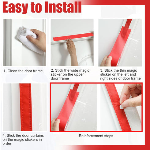 1 Set 4' 7.5' Preboun Magnetic Dust Barrier Zipper Door Kit x Construction Plastic Dust Barriers Plastic Door Curtain