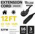YOJOE 12 ft Flat Plug Extension Cord with 3 Outlets, Heavy Duty 16/3 SJTW for Kitchen Office
