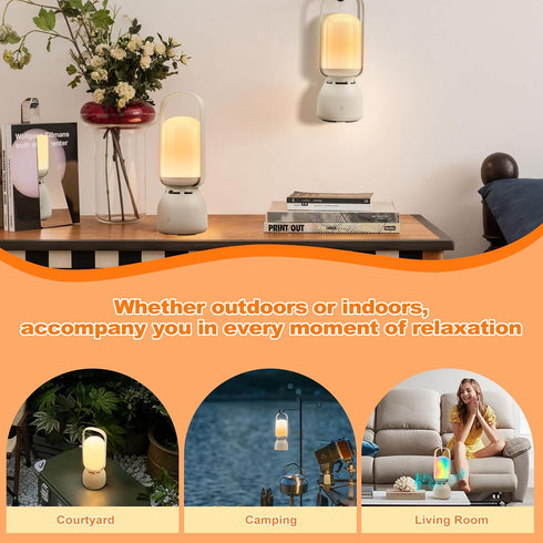 11 Dimmable Camping Lantern with Speaker, Portable Rechargeable Outdoor Lantern, Mode RGB Color LED Night Light