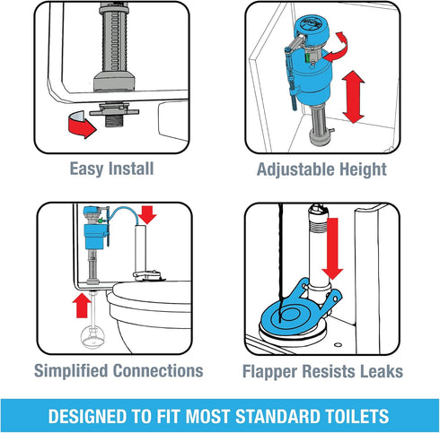 Danco HFX320 HydroFix Toilet Repair Kit for 3-Inch Flush Valve Toilets, Fix Noisy, Running, and Leaky Toilets