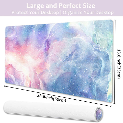 AiPsekocy 24''X14'') Large Desk Mat, Dual Side PU Leather Waterproof Mousepad Desk Pad, Desk Protector Writing Pads