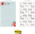 Modern Chic Floral Daily Notepad, 6" x 10" Sticky Note Fill in Priority List, Mint Coral Red Productivity Pad