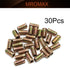 MroMax 30pcs Hex Threaded Inserts M8 with Flanged, 25mm Length, Carbon Steel Fastener Connector for Soft Wood