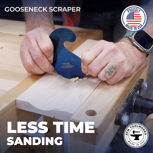 Blue Curved Cabinet Scraper Cards - Precision Card Scraper Tool for Woodworking Projects, Ideal for Fine Finishes, Set