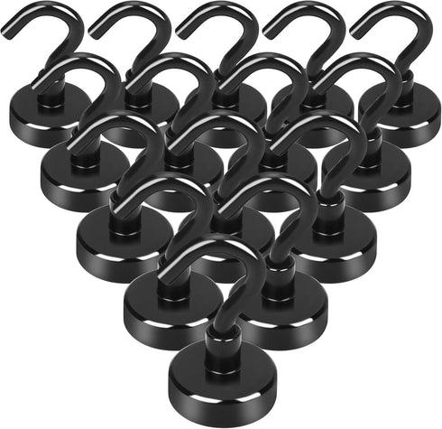 E BAVITE Magnetic Hooks, 30Lbs Heavy Duty with Epoxy Coating, 15 Pack, for Home, Kitchen, Office, Garage