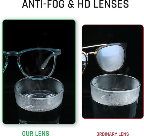 TOREGE Safety Glasses for Men&Women, Clear Safety Goggles Eye Protection Glass with Anti-Fog Lenses, Z87 Glasses Perfect Alt to Regular Protective Eyewear(Light Blue)
