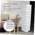 Veemoon Minimalist Vertical Paper Lamp Shade Floor Cover Frame with Black Strips Simple Nordic Style for Bedroom Living