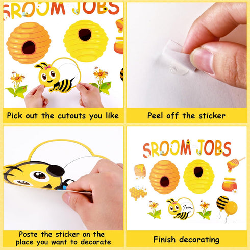 Classroom Jobs Bee Bulletin Board Set, Bee Hive Decorations for Back to School Class Decor Supplies for Teacher