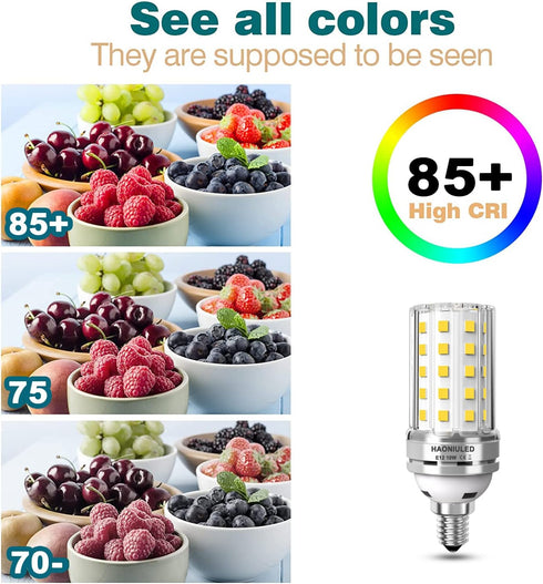 E12 LED Corn Light Bulb 10W, 100W Equivalent, 4000K Natural White, 1000LM, Non-dimmable, Pack of 5 Indoor Home Lights