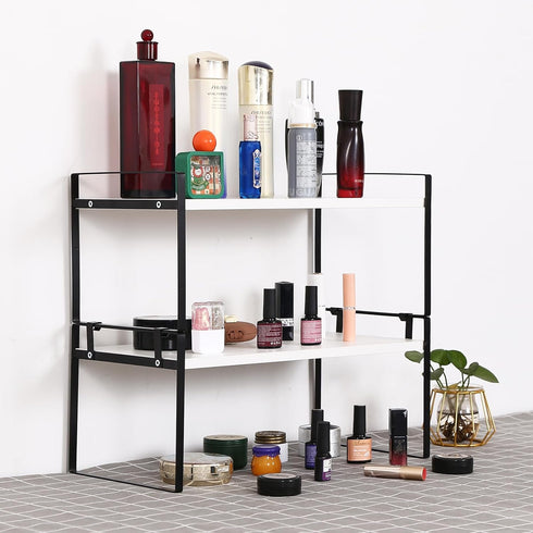 YGYQZ Wood Office Desk Shelf Organizer - Cute Dresser Top Storage Rack for Women, Men, and Kids