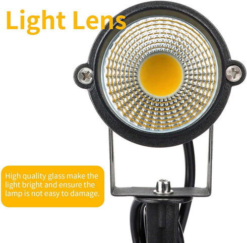 kooplicht 12W 3000K IP65 3- Stakes(2 Pack) Warm White Spot lights Outdoor, Landscape Spot Lights, Waterproof Garden