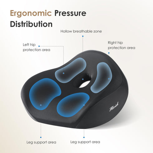 FLORICH Seat Cushion, Memory Foam Seat Cushion for Car Office Chair, Ergonomic Office Seat Chair Cushion for Sciatica