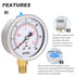 0-30 Psi Pressure Gauge, Glycerin Filled Water Pressure Gauge for Pneumatic Regulator and Air Compressor