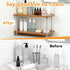 FMOACEN 2-Tier Counter Countertop Bathroom Organizer Wooden Bathroom Shelf for Makeup Skincare Perfume and Spices
