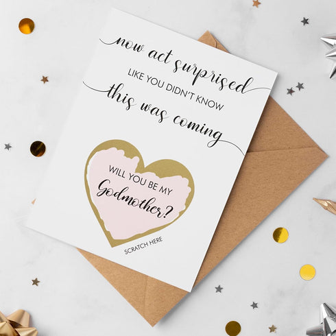 Will You Be My Godmother Scratch Off Card - Heartfelt Proposal Gift