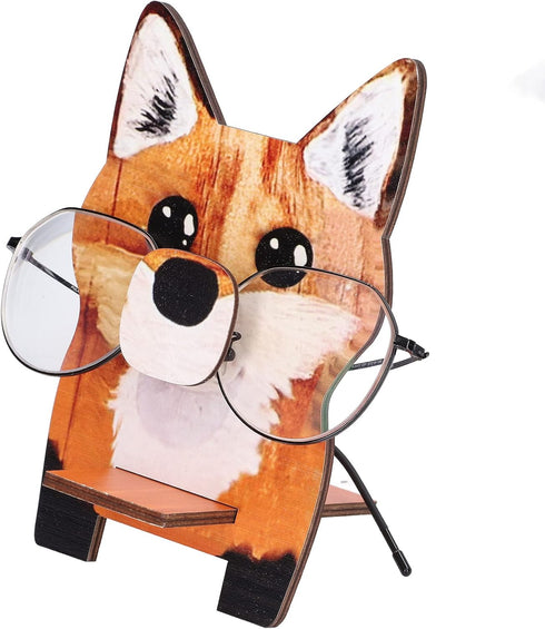 Asixxsix Animal Eyeglass Holder, Cute Wooden Creative Glasses Holder with Animal Shaped Design Decorative Exquisite