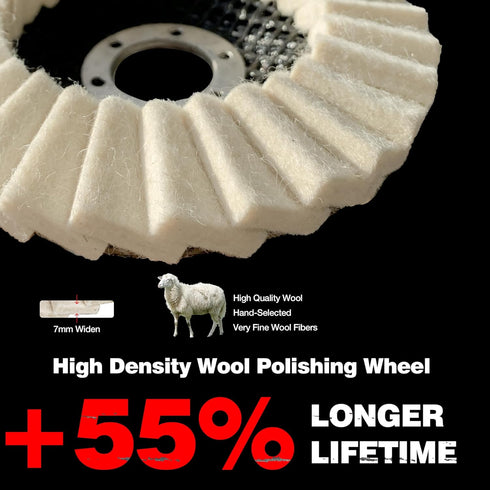 5 Pack Felt Flap Disc Abrasives 4-1/2" x 7/8" Arbor, Wool Polishing Wheel for Angle Grinder