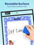 50 Packs 3 10x14 SUNEE Oversized Reusable Dry Erase Pocket Sleeves with Rings, Black Ticket Holders, Clear Plastic