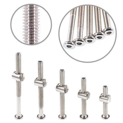 Swpeet 100Pcs M6 40/50/60/70/80mm 1 Crib Hardware Screws, Nicked Plated Hex Socket Head Cap Crib Baby Bed Bolt