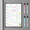 Magnetic Weekly Calendar for Fridge, 12×8”, Double-Sided Grocery List & Kitchen Menu Planner Board with 4 Markers