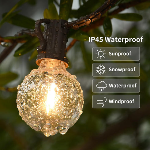 100FT 2Pack G40 Bulbs Vocevos Outdoor String Lights LED Outside Waterproof Patio Lights Backyard Heavy-Duty