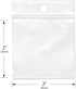 Plymor 2" x 2" Reclosable Plastic Bags - Case of 1,000, 2 Mil with Hang-Hole Zipper
