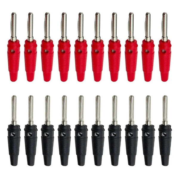 Qingdinu 40Pcs 4mm Banana Plug Connectors Black and Red High Current Insulated Shrouded