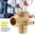 Air Compressor Check Valve, 90 Degree Male Thread 3 Port Brass Tube Connector Replacement for Central Pneumatic