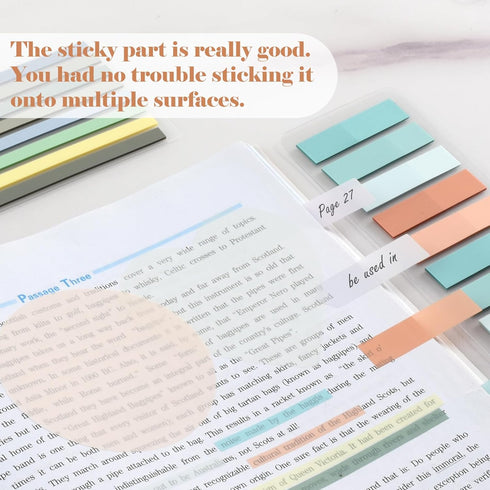 BAYTORY 1060 Sheets Transparent Sticky Tabs, Clear Sticky Notes Markers for Book Annotation and School
