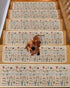 BOHOOSKYLAR 4 8"x30" Marine Life Stair Treads Retro Sea Star Jellyfish Lobster Linen Texture Indoor Non Slip Peel
