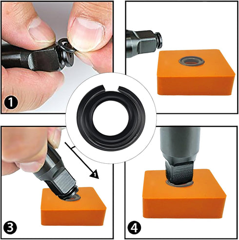 (10 Sets) 1/2" Impact Wrench Retaining Rings Clip with O-Ring, Red, Compatible with Milwaukee