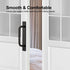 Ravinte 4 Pack Black Barn Door Handles, 5" Hole Center Sliding Door Handle with Plate for Closet Door