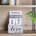 Notakia Perpetual Calendar Wooden Calendar Blocks Vintage Wood Block Calendar for Home Office Desk Accessories Week