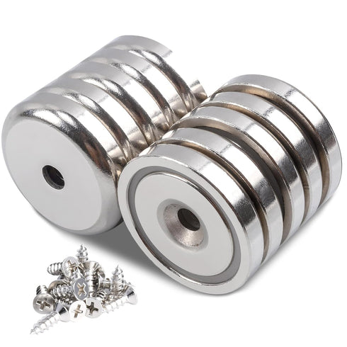 Strong Neodymium Cup Magnets With Holes, 10Pcs Heavy Duty Rare Earth Magnets for Tool Storage and Craft