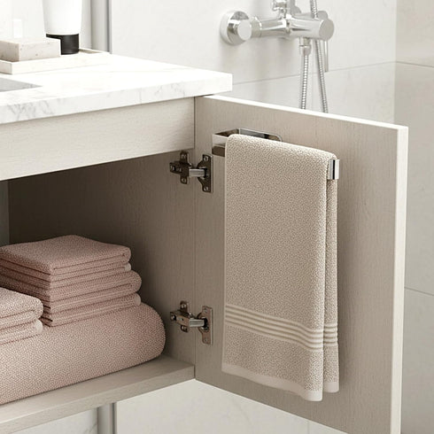 Eldraqth (6 Inch, Hand Towel Holder, Self Adhesive Rustproof Towel Racks for Bathroom Wall Mounted Metal Plating