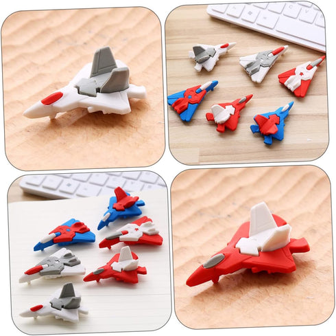 TOYANDONA 18pcs Mini Pencil Erasers, Novelty Puzzles for Kids, Airplane Model Toy, Holiday Bag Filler