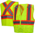 Pyramex Hi-Vis Lime RCZ2410L Vest with Contrasting Reflective Tape, Size Large