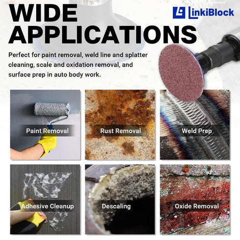 Linkiblock 300Pcs 2 inch Set 150 R-Type Quick Change Aluminum Oxide Surface Conditioning Sanding Discs Grit
