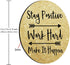 Round Inspirational Quotes Mouse Pad, Custom Stay Positive Work Hard Art Gold Glitter Black Quote 7.9 x 7.9 x 0.12 Inch