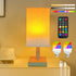 Wireless Bedside Table Lamp with 2 Pcs E26 RGB Rechargeable Battery Bulb,