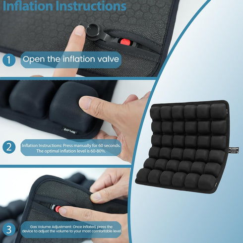 seektik Upgraded Inflatable Travel Seat Cushion for Airplane and Car, Portable Air Cushion for Long Flights, Office