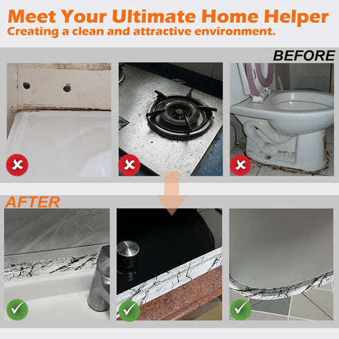 Caulk Tape Strip, 1.5" x 10.5Ft Self Adhesive Bath & Kitchen Sealant Strip, PVC Waterproof Tape