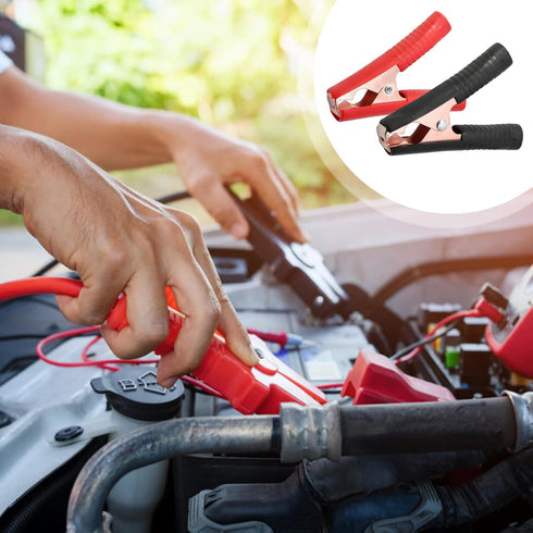 4 Pack 100A Insulated Alligator Clips, Heavy Duty Metal Clamp Jumper Cable Clamps for Car, Boat, Vehicle (Black & Red)