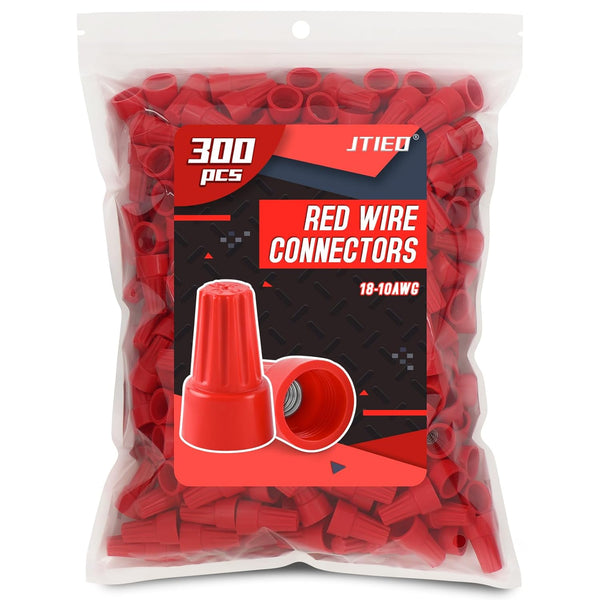 300 Pcs Red Wire Connector Nuts, Electric Wire Caps for Quick Connection (18-10 AWG) Insulating Insert Twist Connectors