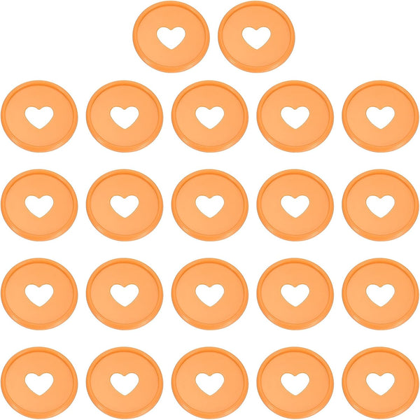 PATIKIL 35mm 1-1/2" Orange Plastic Round Book Binding Discs, 22 Pcs Discbound Expansion Discs