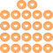 PATIKIL 35mm 1-1/2" Orange Plastic Round Book Binding Discs, 22 Pcs Discbound Expansion Discs