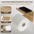 Synthetic Rattan Toilet Paper Holder with Shelf Fits Mega Rolls, Boho Bathroom Decor Roll Holder for RV, Washroom